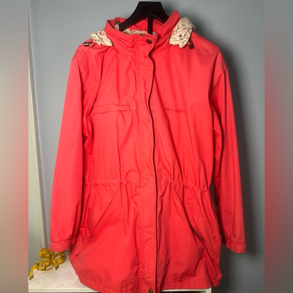 Vintage Northern Reflections Cottage Essentials Floral Lined Red Parka Jacket L